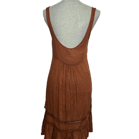 Free People Intimately High-Low Women's Tank Top Dress Rust Orange - Size XS - Picture 3 of 8